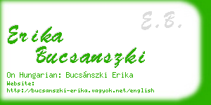 erika bucsanszki business card